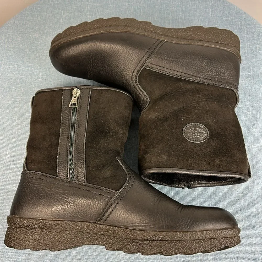 Tecnica Black Comfort Winter Leather Suede Zip Up Boots Size 11